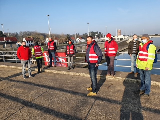 Stakingsactie aan de sluis van Wijnegem